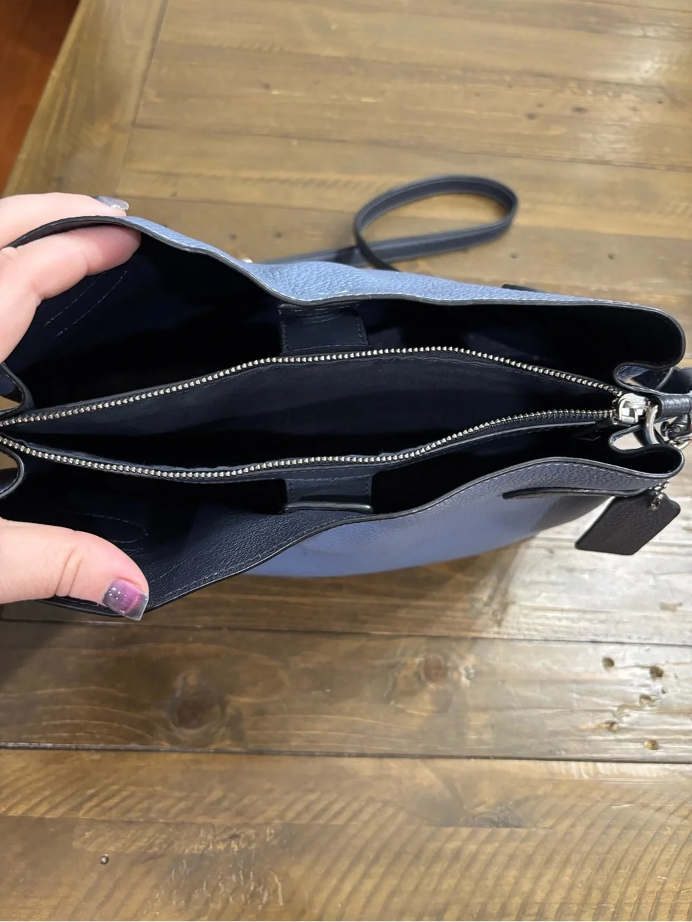 Coach Hanna Pebble Leather Shoulder Bag